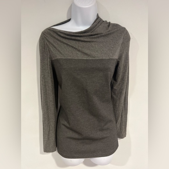 Lafayette 148 Cowl Neck Color Block Long Sleeve Shirt - Picture 9 of 16